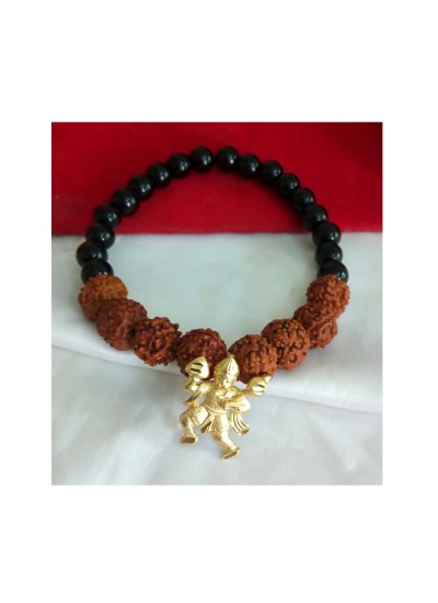 Hanuman Charm Rudraksha Beads Bracelet
